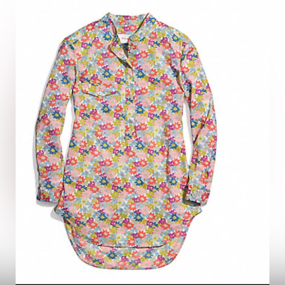 NWT Coach Hadley Floral Beach Tunic Top Blouse Flower Sz M F84559 Multi